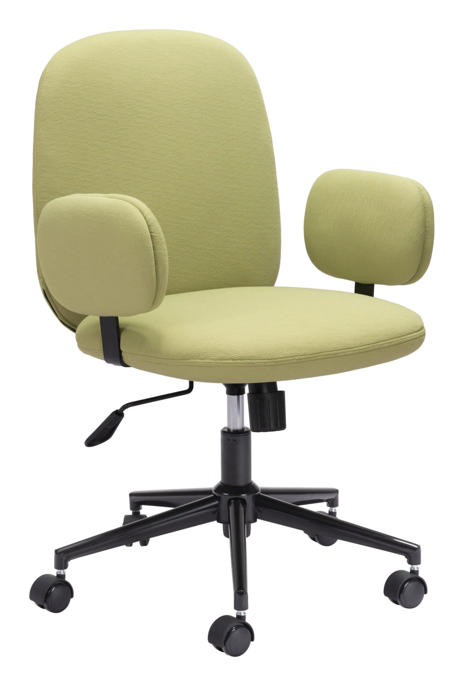 Olive Green Boho Office Chair With Unique Oval Armrests 2 Olive Green Boho Office Chair With Unique Oval Armrests - Image 2