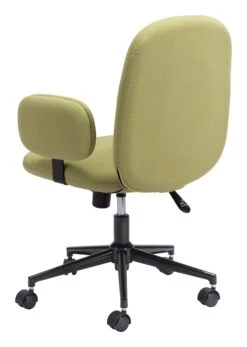 Olive Green Boho Office Chair With Unique Oval Armrests 12 Olive Green Boho Office Chair With Unique Oval Armrests -Home Decor Shop 109529 5
