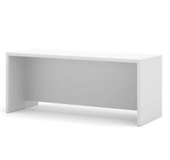 71" Modern White Executive Desk With Privacy Panel