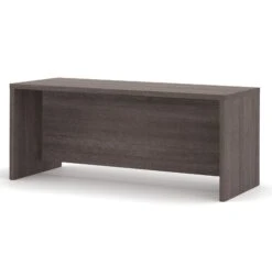 Contemporary 71" Executive Desk With Privacy Panel In Bark Gray