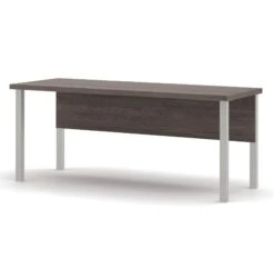 Bark Gray 71" Executive Desk With Privacy Panel