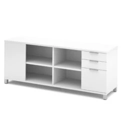 71" White Storage Credenza With Shelving