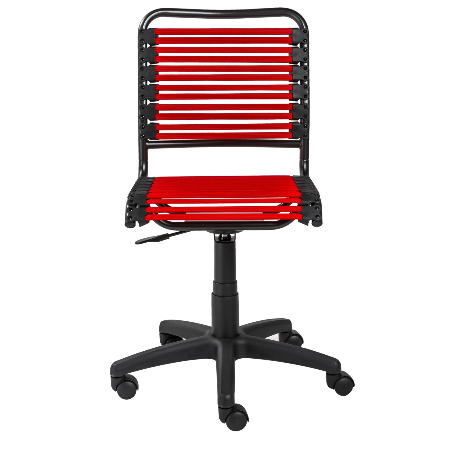 Armless Office Chair With Comfortable Red Bungee Seat 1 Armless Office Chair With Comfortable Red Bungee Seat