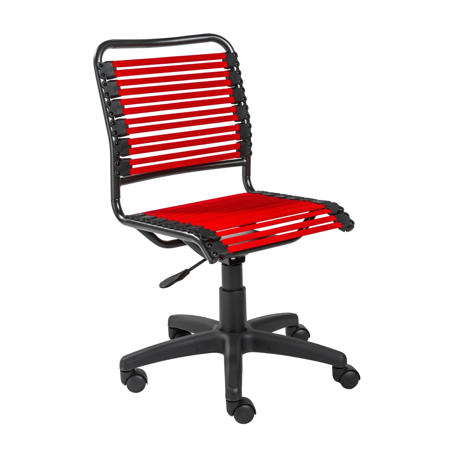 Armless Office Chair With Comfortable Red Bungee Seat 2 Armless Office Chair With Comfortable Red Bungee Seat - Image 2