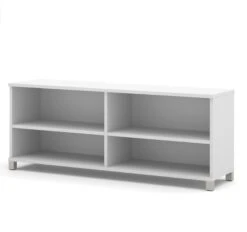 72" Modern White Credenza With Spacious Storage
