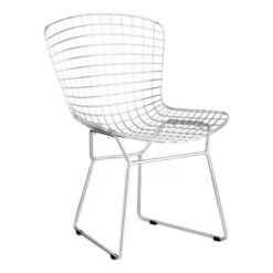 Classic Wire Frame Guest Or Conference Chair W/ Gray Cushion (Set Of 2)