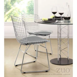 Classic Wire Frame Guest Or Conference Chair W/ Orange Cushion (Set Of 2) -Home Decor Shop 188000 lifestyle 650x650 864701e7 8dc3 4913 8809 fbc105a3c05b