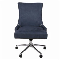 Denim Slate Fabric Rolling Office Or Conference Chair