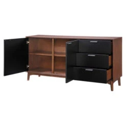 Mid-Century Style Black And Walnut Storage Credenza 9 Mid-Century Style Black And Walnut Storage Credenza -Home Decor Shop 199055 5 650x650 1