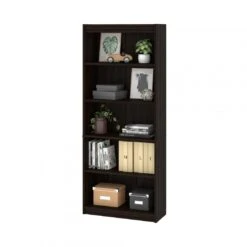 66" Premium L-shaped Desk With Hutch In Dark Chocolate -Home Decor Shop 1 b7cb73f1 5459 41b8 a858 4f3c9a4ebc46