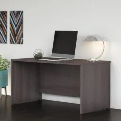 60" Modern Office Desk With Privacy Panel In Storm Gray