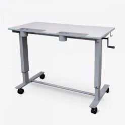 Luxor 48" Gray Standing Office Desk W/ Crank Handle And Built-In Water Bottle Holders