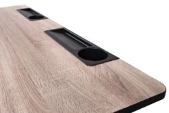 Luxor Black & Wood Standing Office Desk W/ Crank Handle And Built-In Cup Holders -Home Decor Shop 2 student c w 15 1