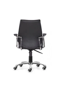 Sleek Black Leather & Chrome Office Chair With Padded Armrests -Home Decor Shop 205164 4 702x1080 1