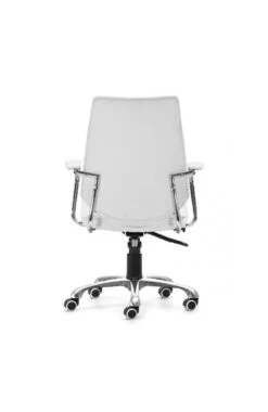 Sleek White Leather & Chrome Office Chair With Padded Armrests -Home Decor Shop 205165 4 702x1080 1