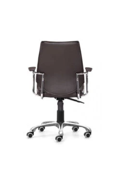 Sleek Espresso Leather & Chrome Office Chair With Padded Armrests -Home Decor Shop 205166 4 702x1080 1