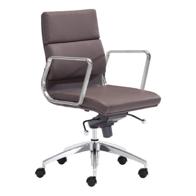 Timeless Low-Back Espresso Leatherette Office Chair 1 Timeless Low-Back Espresso Leatherette Office Chair