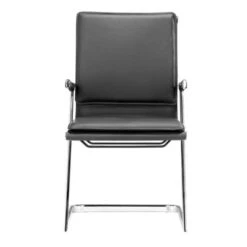 Ergonomic Black Chromed Steel Guest Or Conference Chair (Set Of 2) -Home Decor Shop 215210 3 650x650 1