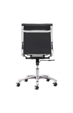 Modern Black Leather & Chrome Armless Office Or Conference Chair -Home Decor Shop 215218 4 702x1080 1