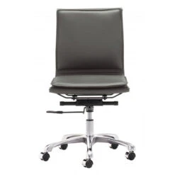 Rolling Mid-Back Office Chair In Charcoal Gray Leatherette -Home Decor Shop 215233 3 650x650 1