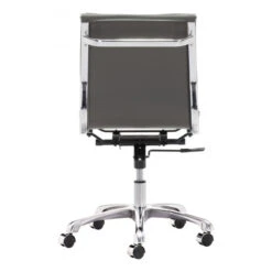 Rolling Mid-Back Office Chair In Charcoal Gray Leatherette -Home Decor Shop 215233 4 650x650 1