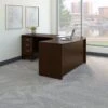 60" Left-Handed L-shaped Desk With Mobile Pedestal In Mocha Cherry
