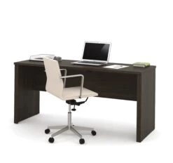 Narrow 66" Office Desk In Dark Chocolate