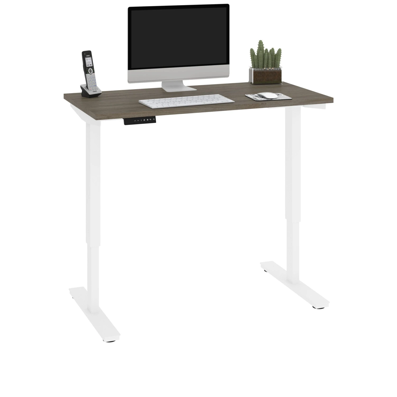 48" Walnut Gray Petite Height-Adjustable Standing Desk 2 48" Walnut Gray Petite Height-Adjustable Standing Desk - Image 2