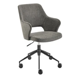 Charcoal And Black Graceful Office Chair