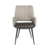 Gray Leatherette And Fabric Guest Armchair