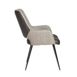 Gray Leatherette And Fabric Guest Armchair -Home Decor Shop 30494DKGRY 03