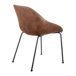 Dark Brown Conference / Guest Chair With Black Steel Base (Set Of 2) -Home Decor Shop 30502BRN 04