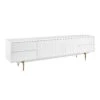 Matte White & Brass 79" Credenza