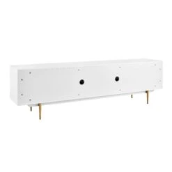 Matte White & Brass 79" Credenza -Home Decor Shop 31072WHT KIT 06