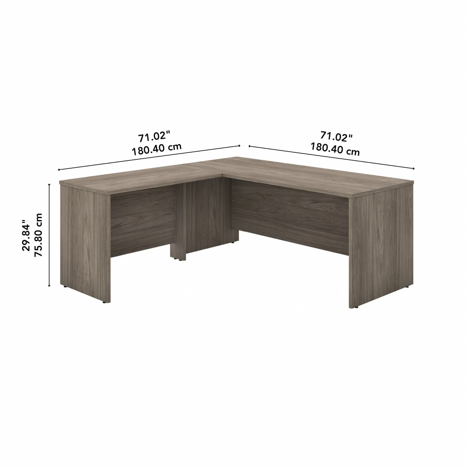 Modern Hickory 72"x 72" Premium L-Shaped Modern Office Desk 3 Modern Hickory 72"x 72" Premium L-Shaped Modern Office Desk - Image 3