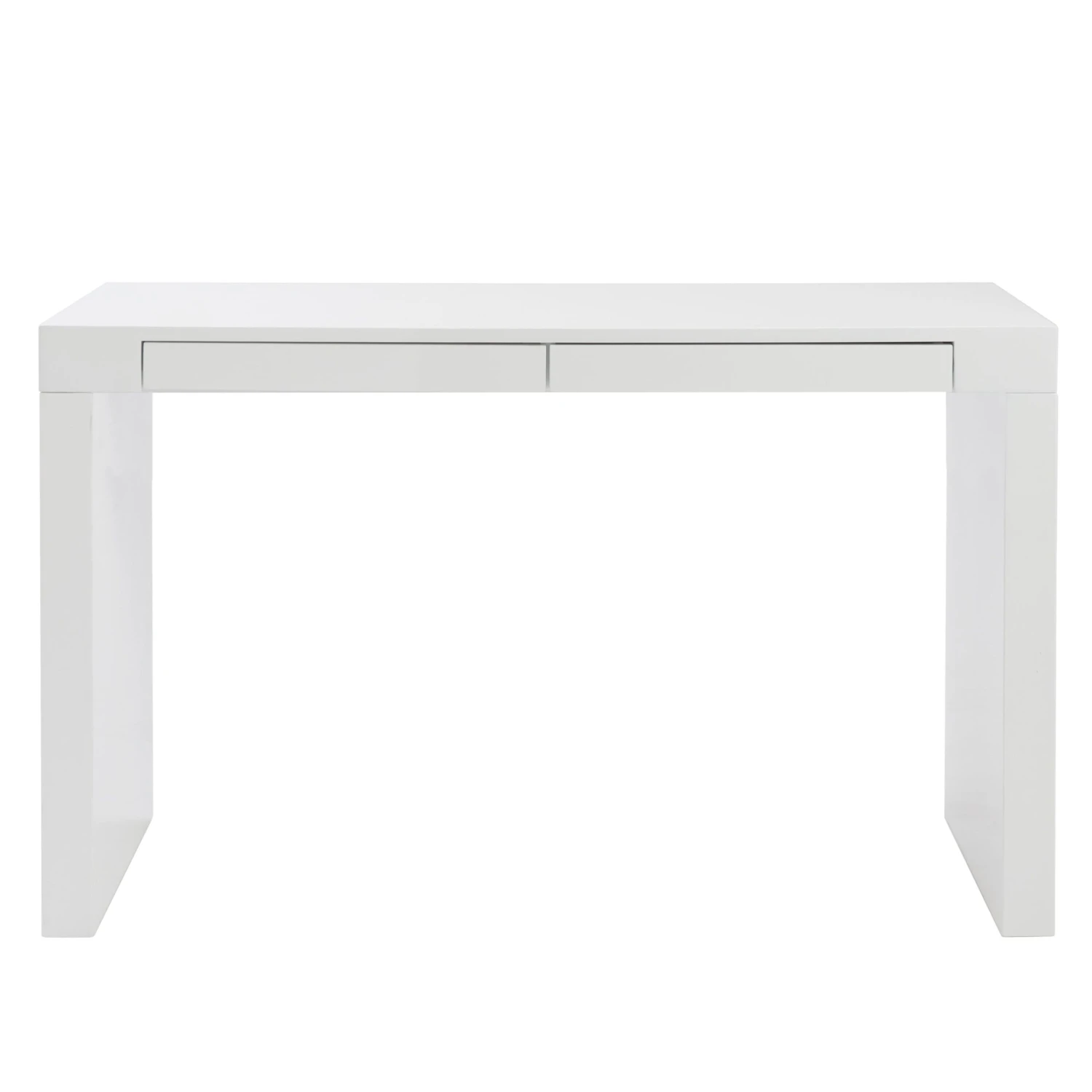 Modern 47" White Lacquer Office Desk With Drawers 4 Modern 47" White Lacquer Office Desk With Drawers - Image 4