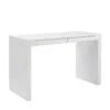 Modern 47" White Lacquer Office Desk With Drawers