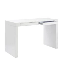 Modern 47" White Lacquer Office Desk With Drawers 7 Modern 47" White Lacquer Office Desk With Drawers -Home Decor Shop 34038WHT 04
