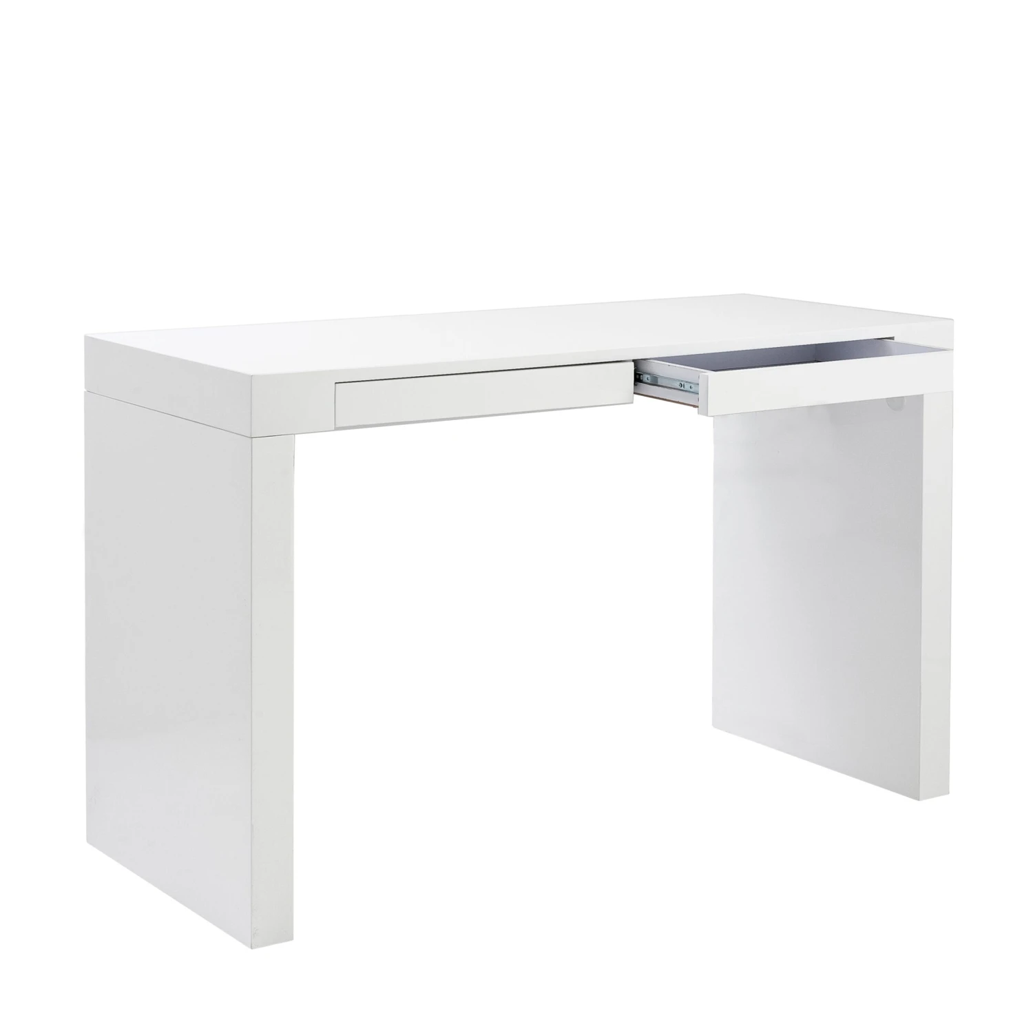 Modern 47" White Lacquer Office Desk With Drawers 3 Modern 47" White Lacquer Office Desk With Drawers - Image 3