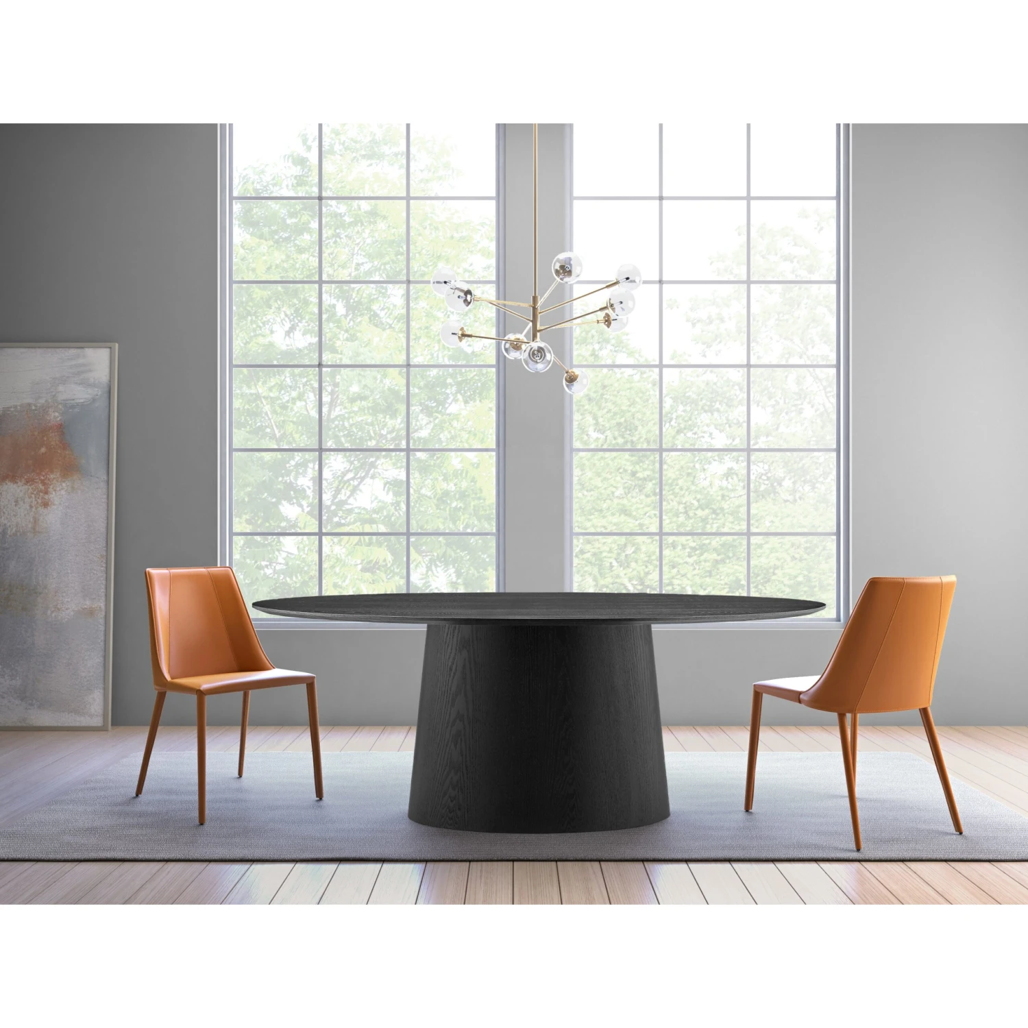 Modern Matte Black 79" Oval Conference Table 4 Modern Matte Black 79" Oval Conference Table - Image 4