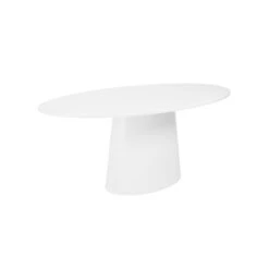 Modern White Lacquer 79" Oval Conference Table Or Executive Desk -Home Decor Shop 38632MTWHT A 02