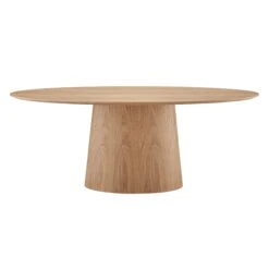 Modern 79" Oval Conference Table In Oak Finish