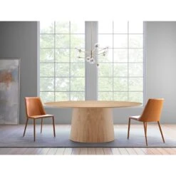 Modern 79" Oval Conference Table In Oak Finish -Home Decor Shop 38632OAK KIT 04 LF