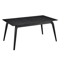 63"-83" Extending Conference Table With Black Finish And Solid Wood Frame