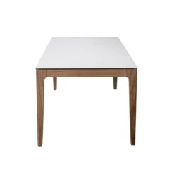 71" Classic White Ceramic Glass & Walnut Executive Desk -Home Decor Shop 38938WHT KIT 03