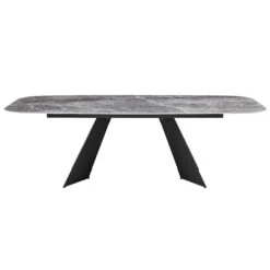 94" Conference Table With Ceramic Marble-Pattern Top