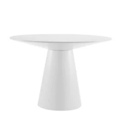 Matte White Ash Veneer 43.5" Round Meeting Table