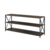 Walker Edison 60" Industrial X-Frame Steel & Dark Walnut Credenza