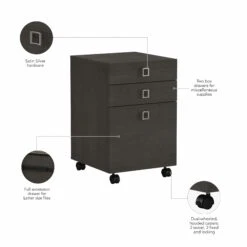 16" Modern Mobile 3-Drawer File Cabinet In Charcoal Maple -Home Decor Shop 4067b164f1fb46abee2dad363764ebb6ca6aaab1