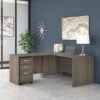 Modern Hickory 60" X 72" L-shaped Desk With Mobile Pedestal